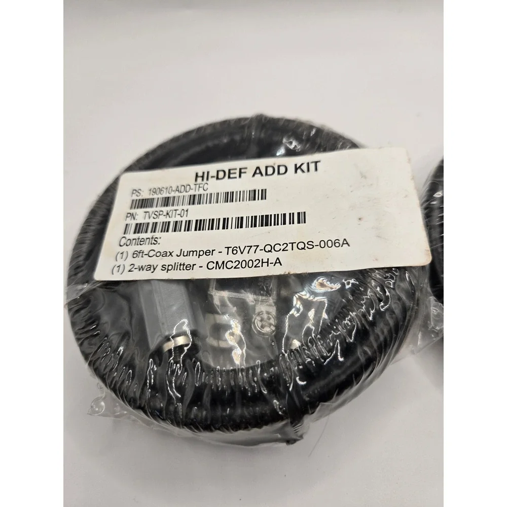 2 Pack Hi-Def Add Kit TVSP-KIT-01 Coax Jumper T6V77 2-Way Splitter CMC2002H-A